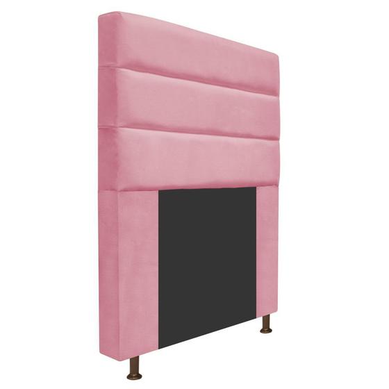 Imagem de Cabeceira Estofada Turim 90 cm para Cama Solteiro  Suede Rosa Bebê