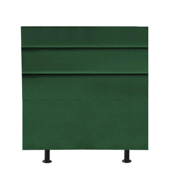 Imagem de Cabeceira Estofada Turim 90 cm Solteiro Quarto para Cama Box Suede Verde - Damaffê Móveis