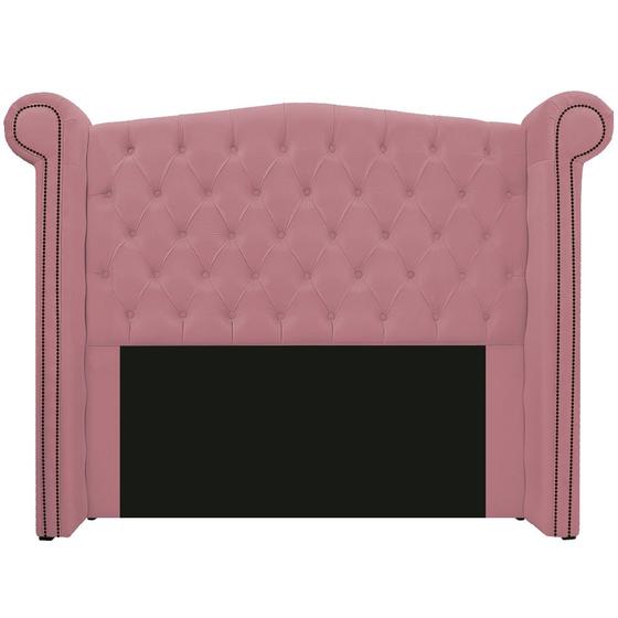 Imagem de Cabeceira Estofada Veneza 140 cm Casal Suede Rosa Bebê - ADJ Decor