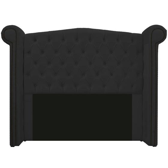 Imagem de Cabeceira Estofada Veneza 160 cm Queen Size Corano Preto - ADJ Decor