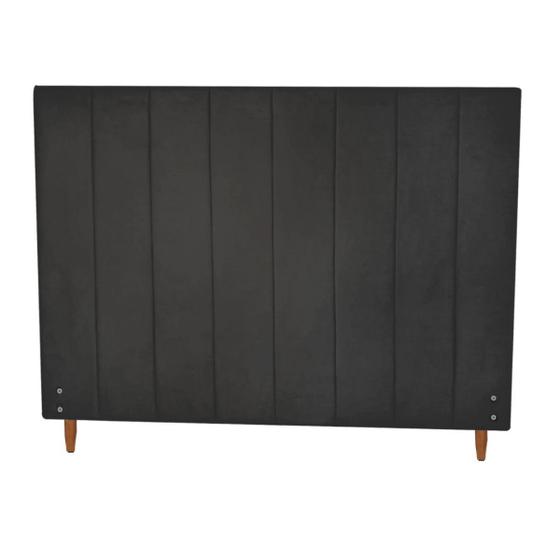 Imagem de Cabeceira Estofada Vitoria 158cm Cama Queen Casal Suede Grafite