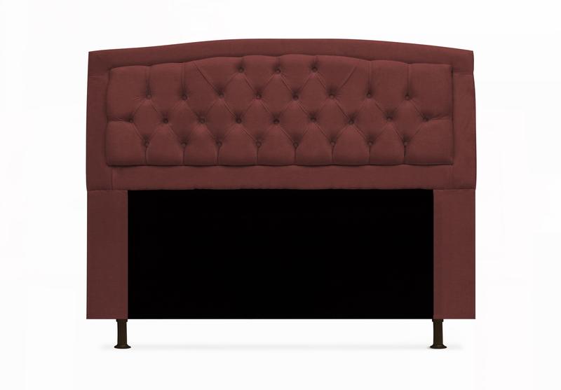 Imagem de Cabeceira Geovana Casal 140cm Suede Bordo