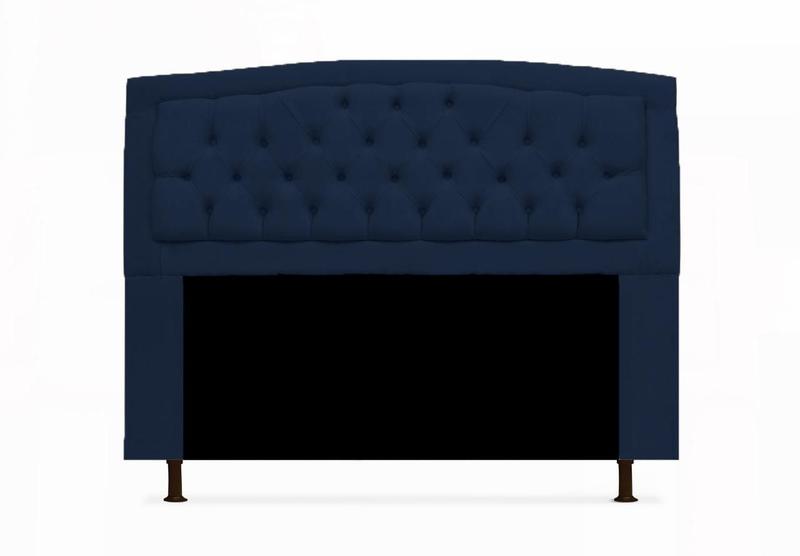 Imagem de Cabeceira Geovana Para Cama Box King 195 cm Suede Azul Marinho - LM DECOR