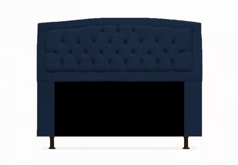 Imagem de Cabeceira Geovana Para Cama Box Queen 160 cm Suede Azul Marinho - DL Decor