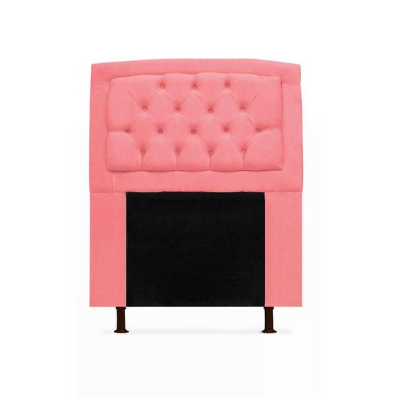 Imagem de Cabeceira Geovana Para Cama Box Solteiro 100cm com Capitonê Suede - Renascer Decor
