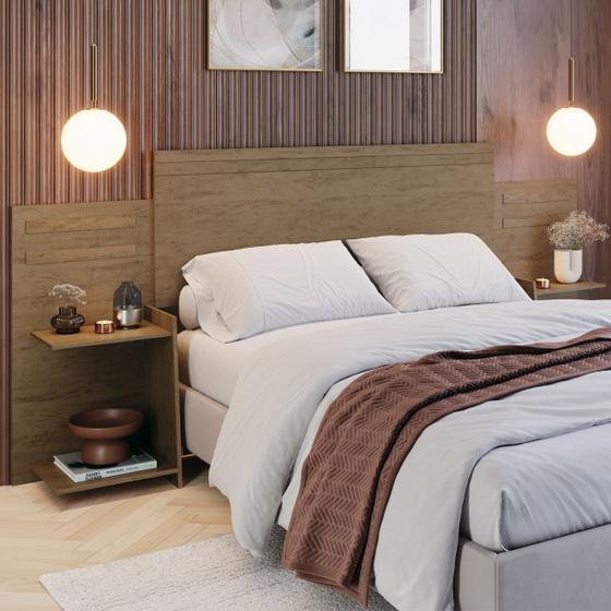 Imagem de Cabeceira Grecia Box 90/140/160 MDF Com Mesa de Cabeceira