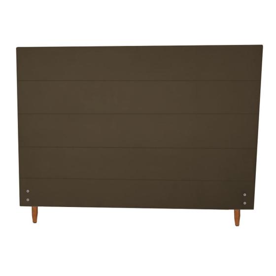 Imagem de Cabeceira Helena para Cama Box Solteiro Suede Marrom 100cm