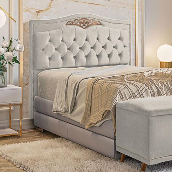 Imagem de Cabeceira Holanda 1,60 para Cama Box Queen -  Veludo