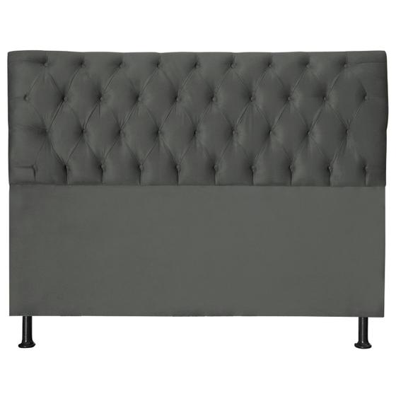 Imagem de Cabeceira Jade 120 Cm Para Cama Box Suede Cinza Grafite