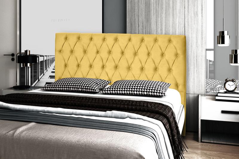 Imagem de Cabeceira Jade 140Cm Para Cama Box Casal Suede Amarelo