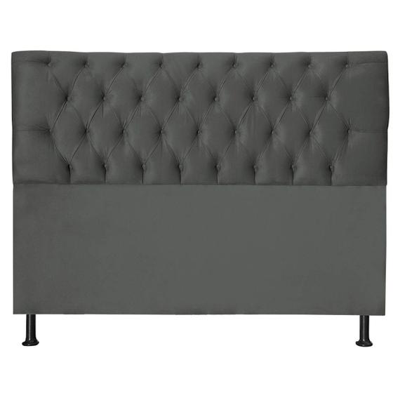 Imagem de Cabeceira Jade 140Cm Para Cama Box Casal Suede Cinza