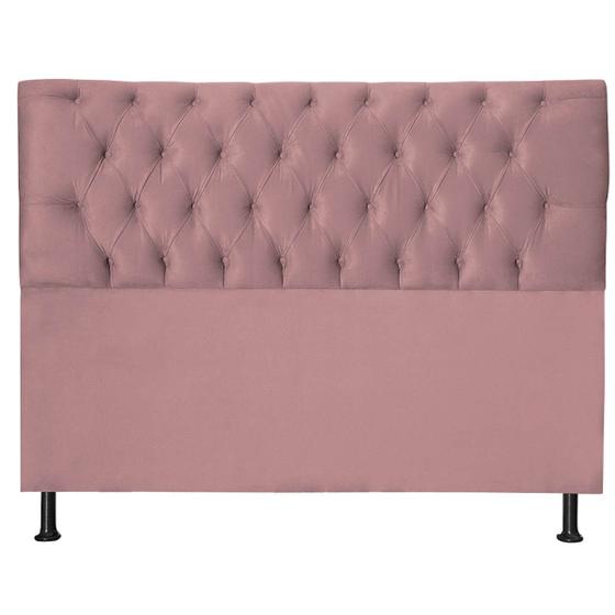 Imagem de Cabeceira Jade 195Cm Para Cama Box King Suede Rosa