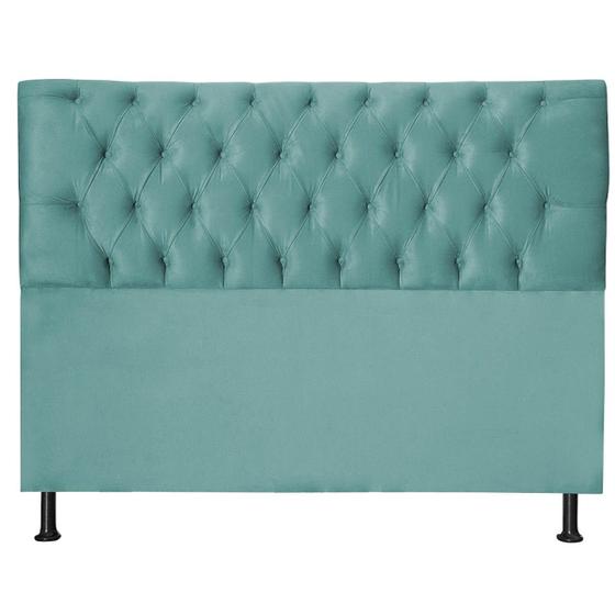 Imagem de Cabeceira Jade 90Cm P/ Cama Box Solteiro Suede Azul Tiffany