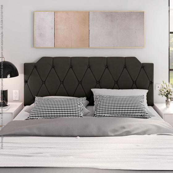 Imagem de Cabeceira Kelly Modular Estofada Para Cama Box Queen 1,60 Varias Cores - Lojas Tcaz  Bege