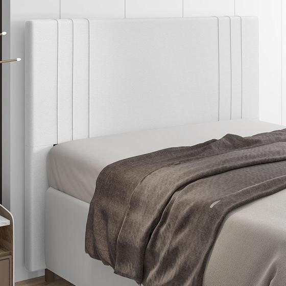 Imagem de Cabeceira King 193cm Ferrara Material Sintético Branco Com Frame Italian Flex