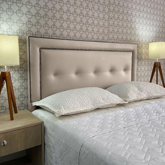 Imagem de Cabeceira King 195 Cama Box Diamond Berlim Bege Corano Painel RBL