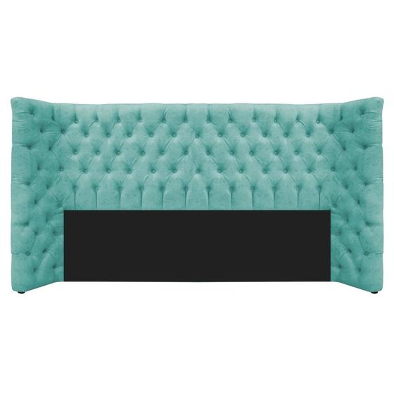 Imagem de Cabeceira King Everest P02 195 cm para cama Box Suede Azul Tiffany - Amarena Móveis