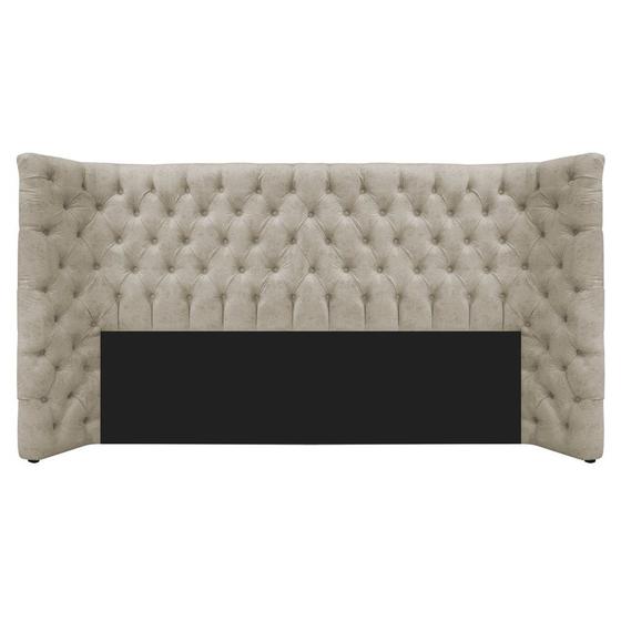 Imagem de Cabeceira King Everest P02 195 cm para cama Box Suede Bege - Amarena Móveis