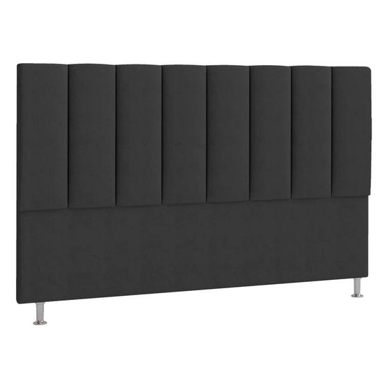 Imagem de Cabeceira King Hannover P04 195 cm Suede Preto TCA 944 - Amarena Móveis