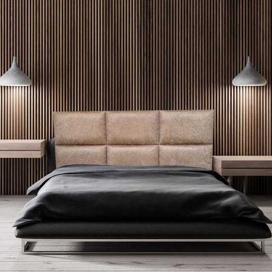 Imagem de Cabeceira King Modulos Com Pes Módena H6 Suede Amassado Castor 195 X 120 Rbl