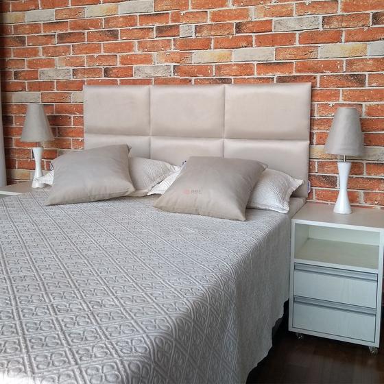 Cabeceira King Módulos Módena H6 Com Pes Suede Liso Bege 195 x 120 Rbl Menor preço em Cabeceira King Módulos Módena H6 Com Pes Suede Liso Bege 195 x 120 Rbl