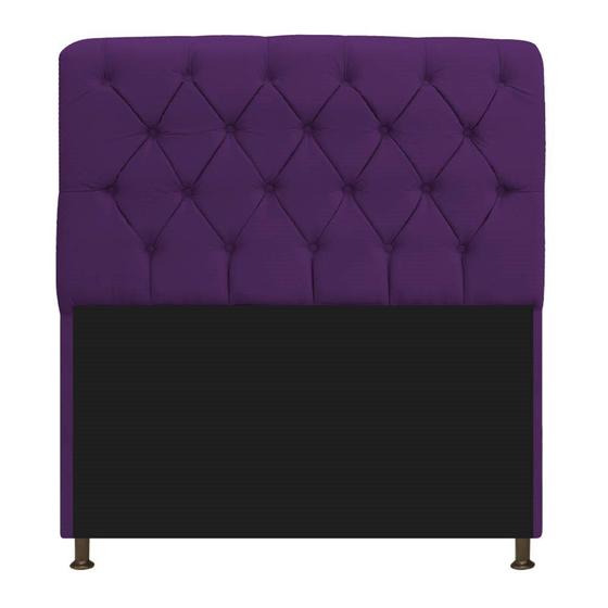 Imagem de Cabeceira Lady Estofada Capitonê 160 cm para Cama Box Queen Suede Roxo Quarto - AM Decor