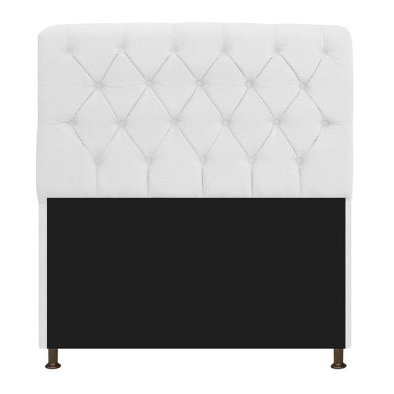 Imagem de Cabeceira Lady Estofada Capitonê 90 cm para Cama Box Solteiro Sintético Branco Quarto - AM Decor