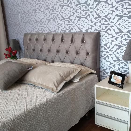 Cabeceira Las Vegas King Luna Suede Amassado Cinza Com Strass 195 x 120 Rbl Menor preço em Cabeceira Las Vegas King Luna Suede Amassado Cinza Com Strass 195 x 120 Rbl