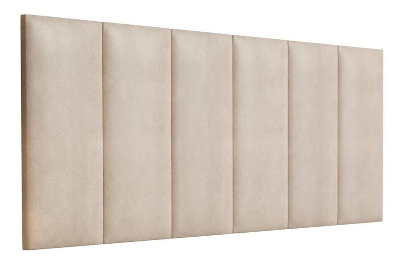 Imagem de Cabeceira Lisa Suede Estofada para Cama Box de Casal King Size 1,95x55cm Cor Bege