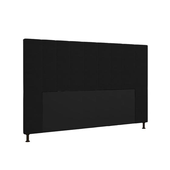 Imagem de Cabeceira Malibu Para Cama Box Queen 160 cm material sintético Preto - D'Rossi