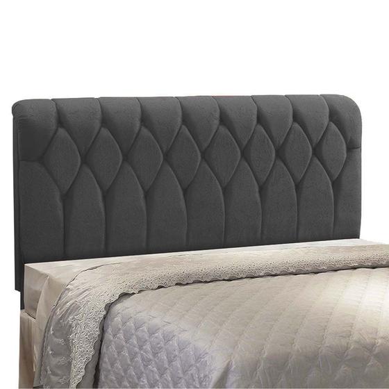 Imagem de Cabeceira Miami Cama Box Casal 140 cm Suede Cinza Amassado - JS Móveis