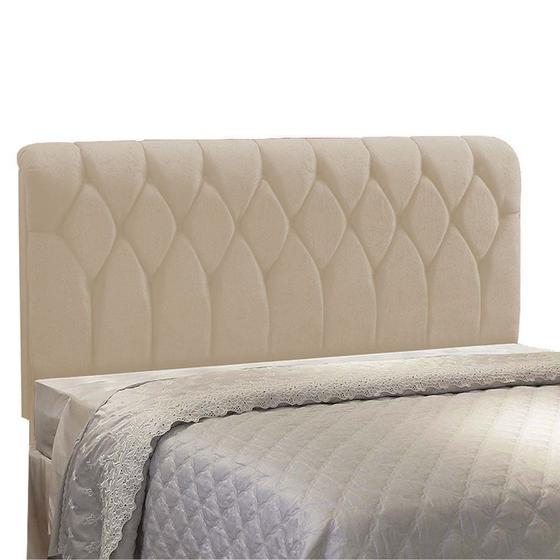 Imagem de Cabeceira Miami Cama Box King 195 cm Suede Bege Amassado - JS Móveis