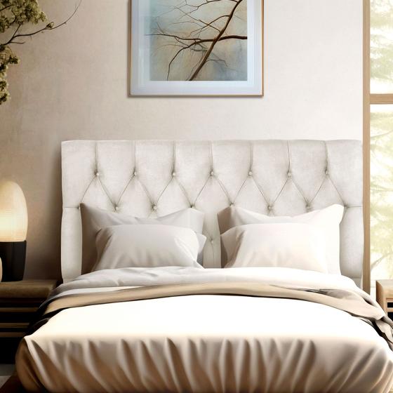 Imagem de Cabeceira Mirage para Cama Box Casal 140cm com Capitonê - Móveis ME