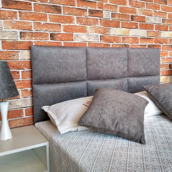 Cabeceira Módena H6 Suede Cinza Solteiro 90 x 60 Menor preço em Cabeceira Módena H6 Suede Cinza Solteiro 90 x 60