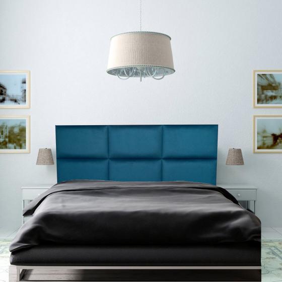 Cabeceira Módena H6 Suede Liso Azul Solteiro 90 x 60 Menor preço em Cabeceira Módena H6 Suede Liso Azul Solteiro 90 x 60