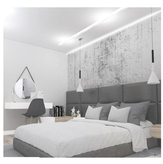 Cabeceira Modulada Adesiva Linho Cinza (1 Placa) Menor preço em Cabeceira Modulada Adesiva Linho Cinza (1 Placa)