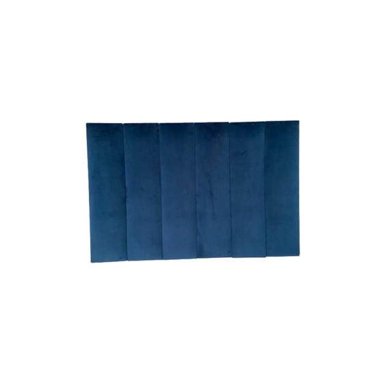 Imagem de Cabeceira Modulada Cama Solteiro 6 Módulos Azul 15X60Cm