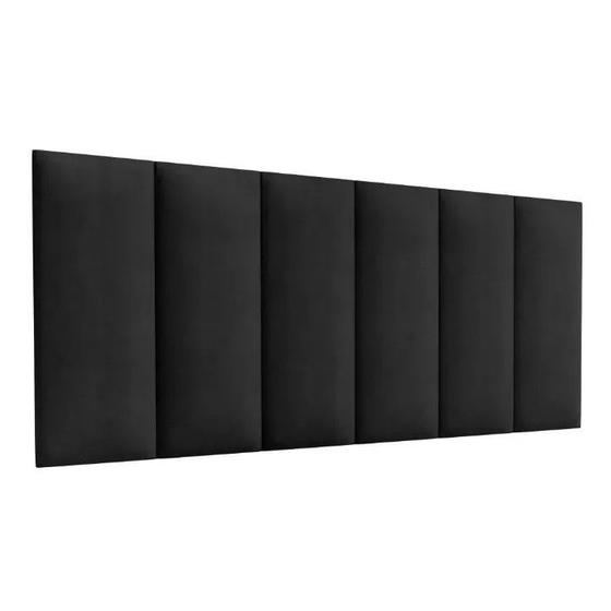 Imagem de Cabeceira Modular E Box Casal 60x140 Em Suede Preto