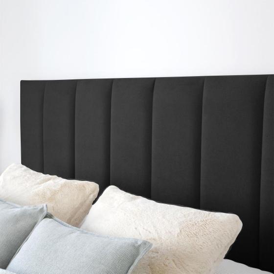 Imagem de Cabeceira Modular Estofada Sued 60x20cm Retangular Unitária Montável Diversos Modelos