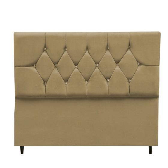 Imagem de Cabeceira Móveis Trida Geovana Casal Suede Capuccino 1,60x122cm