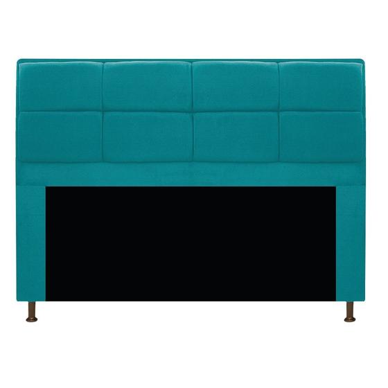 Imagem de Cabeceira Munique 140 cm Casal Suede Azul Turquesa AM Decor