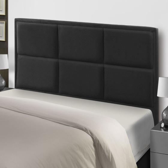 Imagem de Cabeceira Munique Cama Box Casal 140 CM Suede Preto