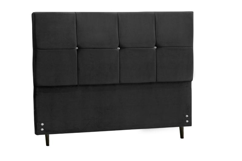 Imagem de Cabeceira New Civic  Estofada Com Botão de Strass para Cama Box Queen Size 164Cm Preto 