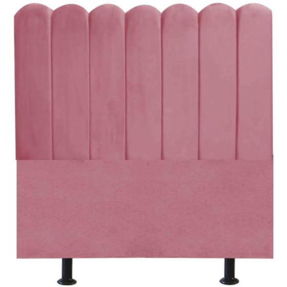 Imagem de Cabeceira Nuvem Cama Box Casal 140 cm Alanis Suede Rosa