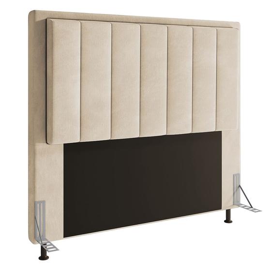 Imagem de Cabeceira Opala Para Cama Box Queen 160 cm Suede Bege - D'Rossi