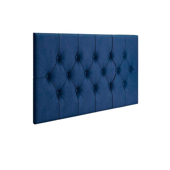 Imagem de Cabeceira Painel Cama Box Solteiro 90 cm CAPITONÊ Suspensa - Azul Suede