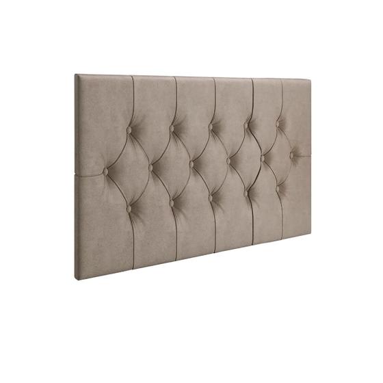 Imagem de Cabeceira Painel Cama Box Solteiro 90 cm CAPITONÊ Suspensa - Bege Suede