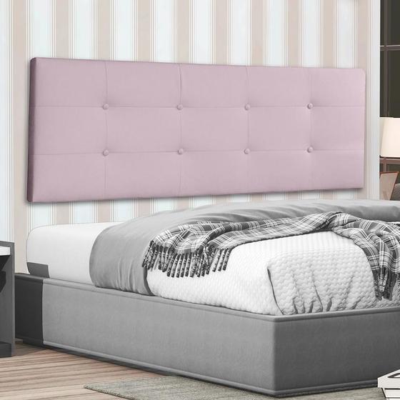 Imagem de Cabeceira Painel Casal King 1,95m Berlim Suede Rosa Bebê Dal Poz Estofados