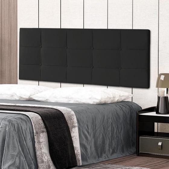 Imagem de Cabeceira Painel Casal King 1,95m Roma Suede Preto Dal Poz Estofados