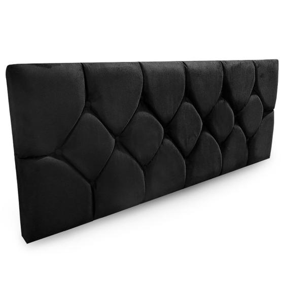 Cabeceira Painel de Camas Box Casal Estofada Kasi Preto Menor preço em Cabeceira Painel de Camas Box Casal Estofada Kasi Preto